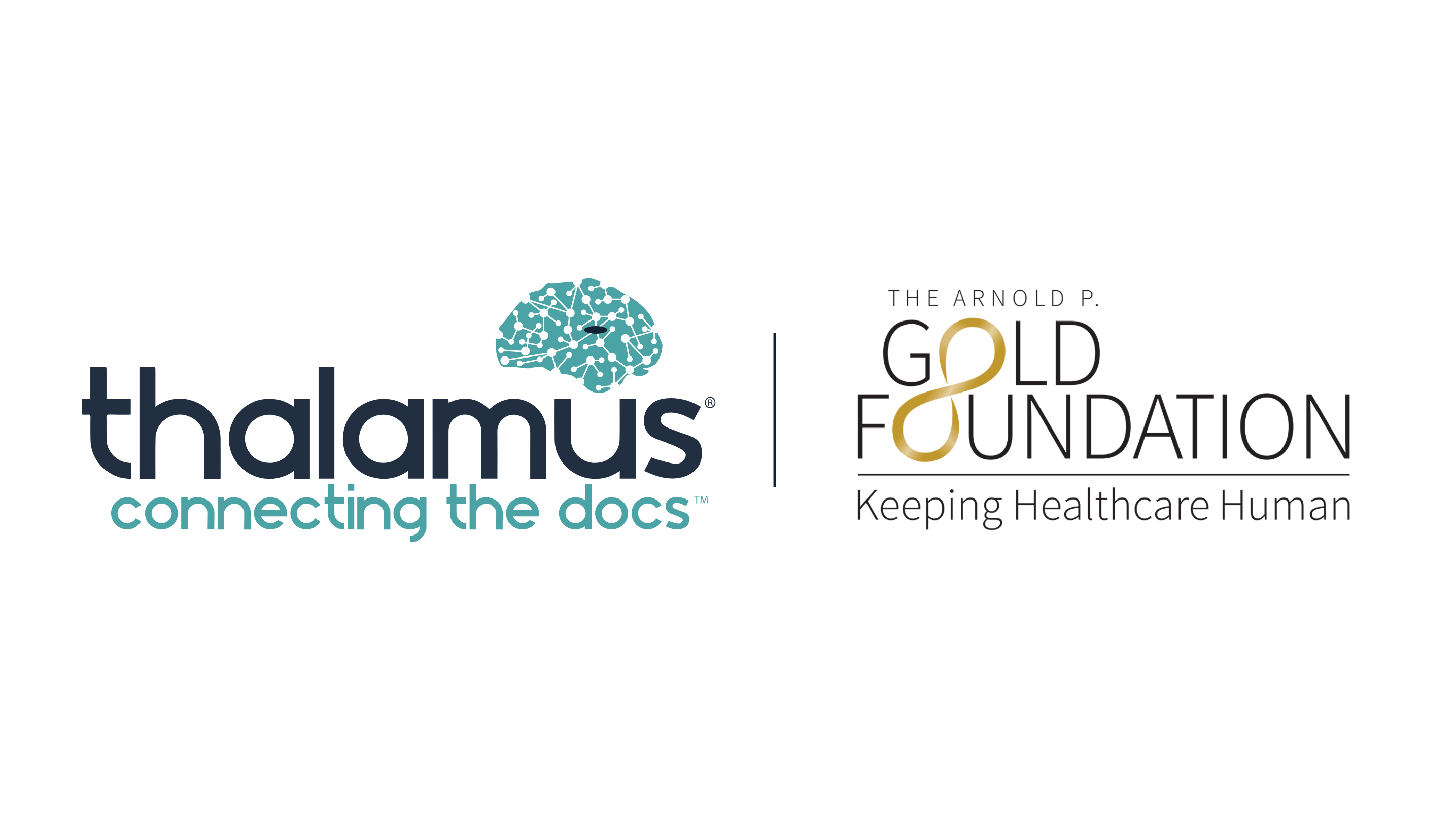 Thalamus Connecting the Docs and The Arnold P. Gold Foundation logos side-by-side